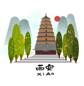 城市地标建筑线条