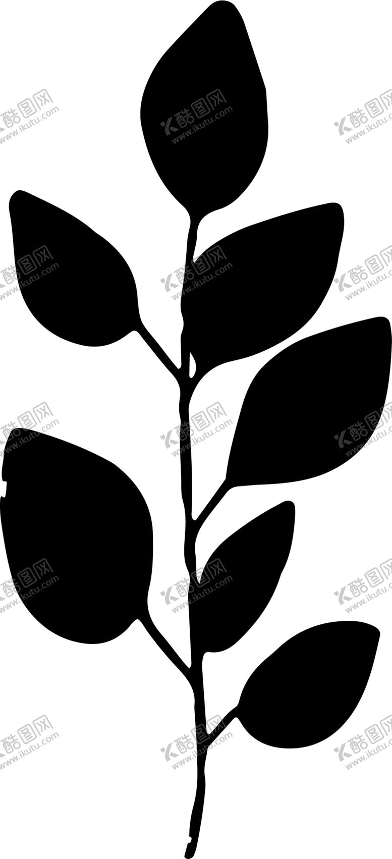 编号：17877010161447226085【酷图网】源文件下载-黑白手绘植物