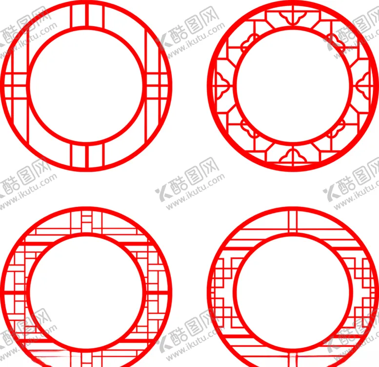 编号：31304707020847235455【酷图网】源文件下载-中国风园林窗花纹理CDR矢量图