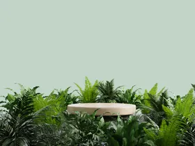 绿色清新电商主图展台
