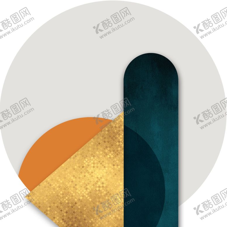 编号：55554901170402132625【酷图网】源文件下载-轻奢几何圆形挂画装饰画