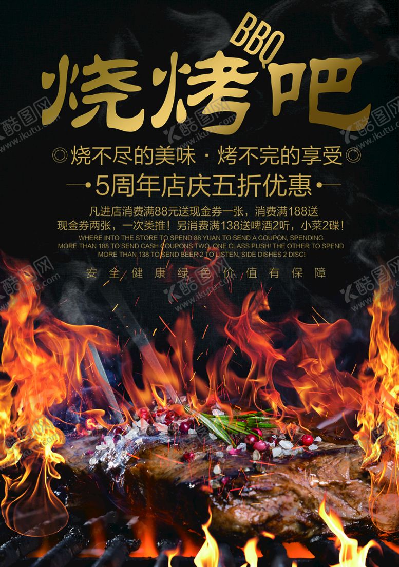 编号：44035610190501396475【酷图网】源文件下载-夜宵撸串啤酒自助烧烤海报展板
