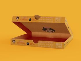 披萨盒外卖包装样机食品包装样机