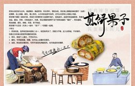 天津煎饼果子背景墙PSD模板