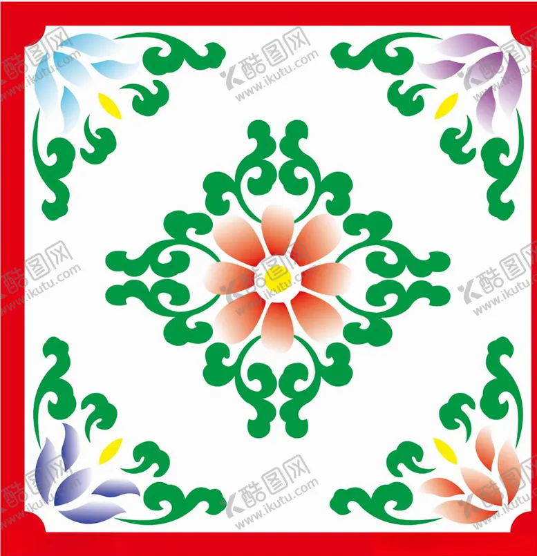 编号：15806106262345168393【酷图网】源文件下载-藏式花纹素材