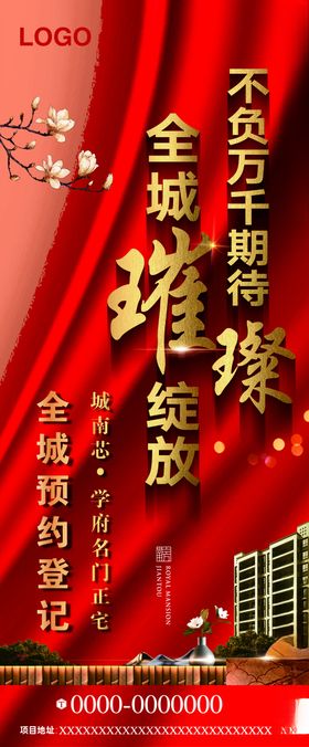 地产展架房地产红色开盘