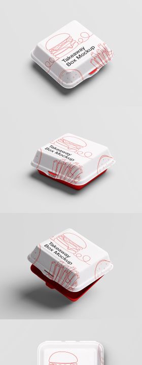 汉堡外卖盒贴图模型