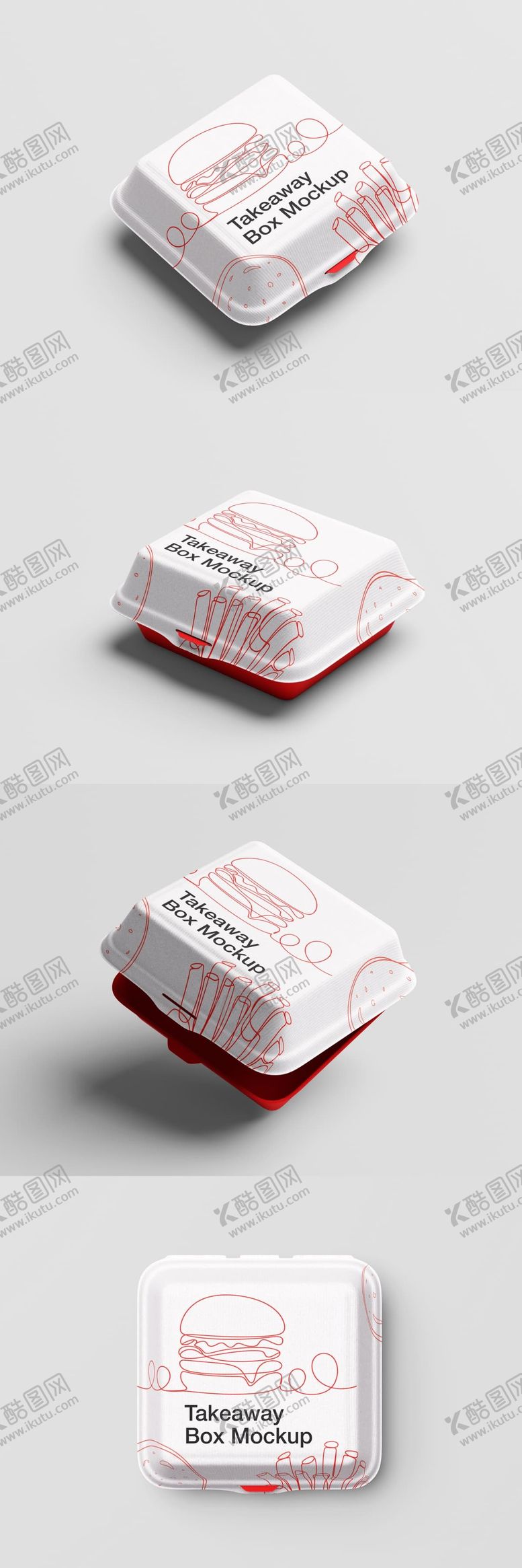 编号：22267002240216014076【酷图网】源文件下载-汉堡外卖盒贴图模型