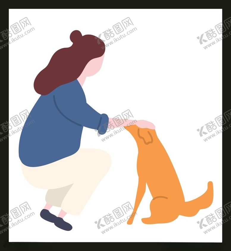 编号：14688601302011099632【酷图网】源文件下载-遛狗女孩