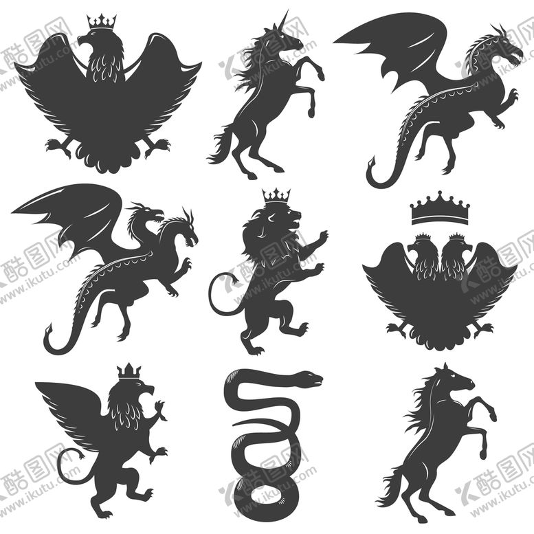 编号：47816509121803435749【酷图网】源文件下载-怪兽神兽插画狮鹫龙