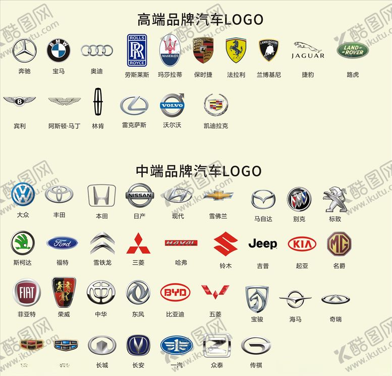 编号：61380109301750069501【酷图网】源文件下载-矢量汽车LOGO合集
