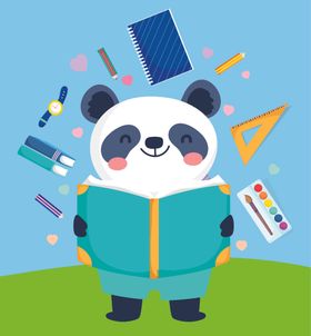 手绘动物开学