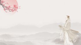 中国风背景古典水墨画意境展板水墨画展板