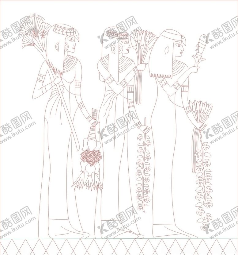 编号：97127810030630381755【酷图网】源文件下载-古埃及人物金字塔
