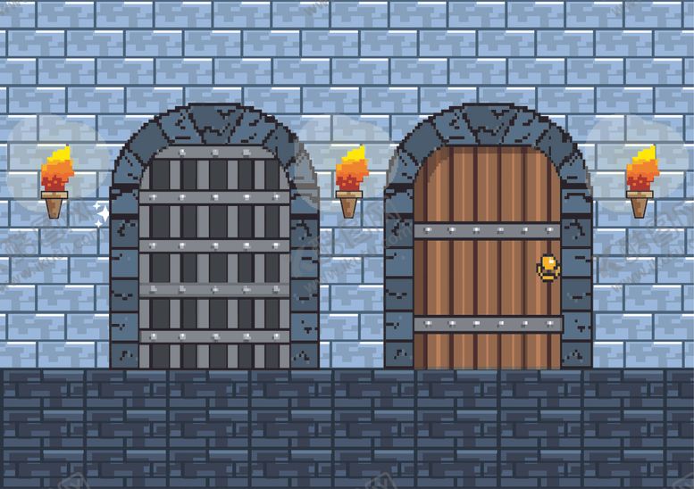 编号：34059610061725186663【酷图网】源文件下载-复古像素风游戏场景插画