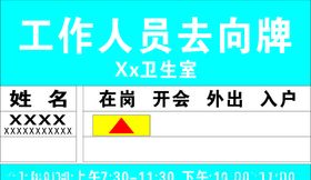 卫生室去向牌