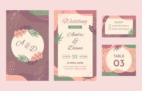 复古风婚礼请柬设计