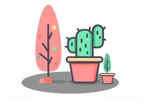 0507仙人掌插画海报