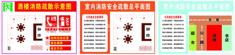 编号：39310810292147547260【酷图网】源文件下载-酒楼消防疏散示意图