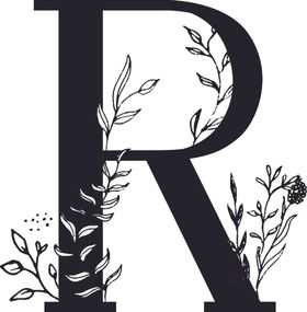 手绘花纹字母