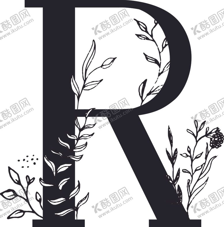 编号：56862210042005222753【酷图网】源文件下载-手绘花纹字母