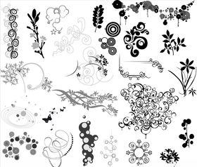 矢量花边花纹