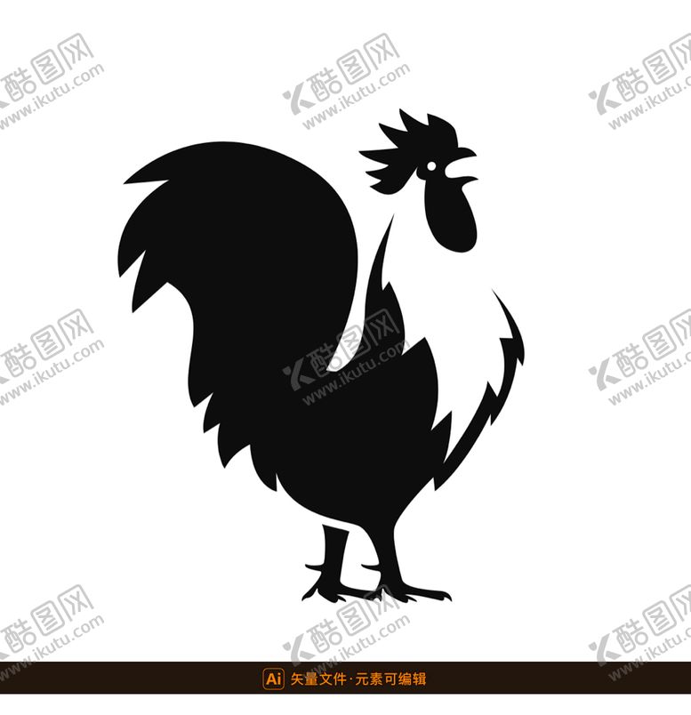 编号：47653109292233458179【酷图网】源文件下载-公鸡剪影图标