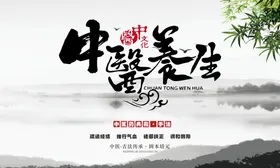 中医养生海报文化墙人物药