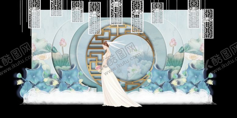 编号：49829810171834298596【酷图网】源文件下载-水墨新中国风婚礼设计背景
