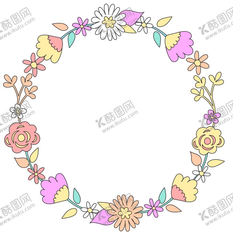 编号：23328807140653494729【酷图网】源文件下载-森系花边花环