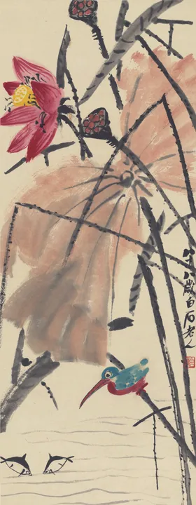 齐白石国画墙山水水墨中式山水