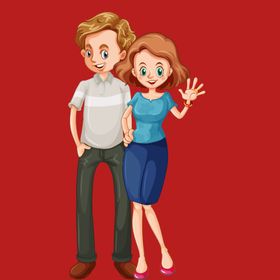 手绘情侣恋人卡通爱男女