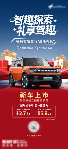 汽车新年活动政策海报