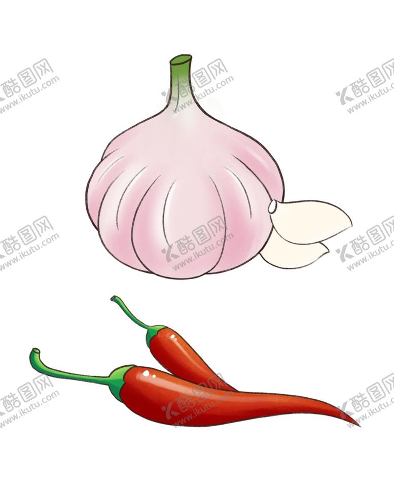 编号：89167702011414084305【酷图网】源文件下载-手绘大蒜辣椒