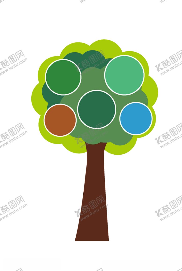 编号：63626210071356455909【酷图网】源文件下载-心愿树绿色带圆圈树干