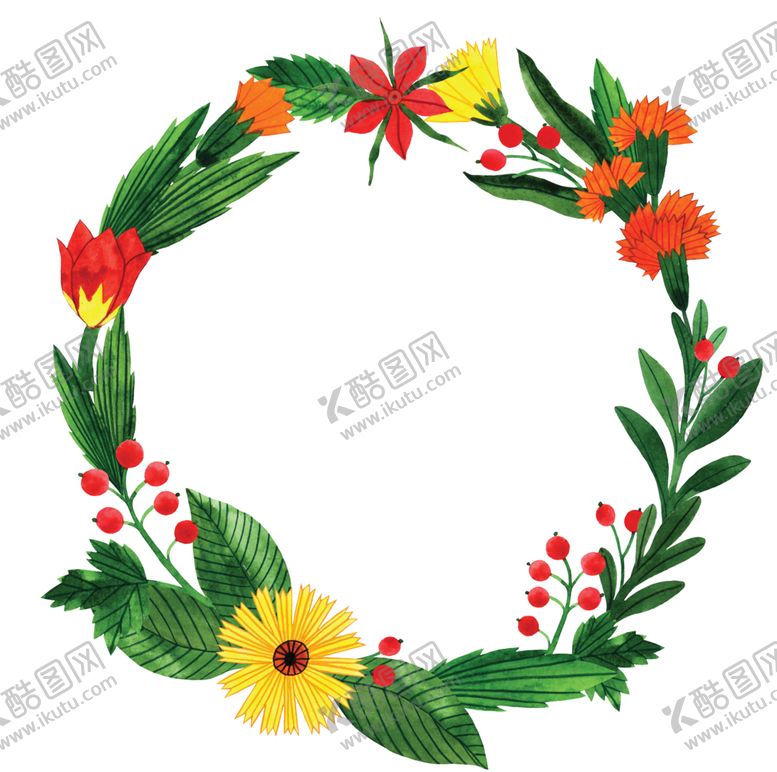 编号：53520910060303301256【酷图网】源文件下载-手绘花环边框