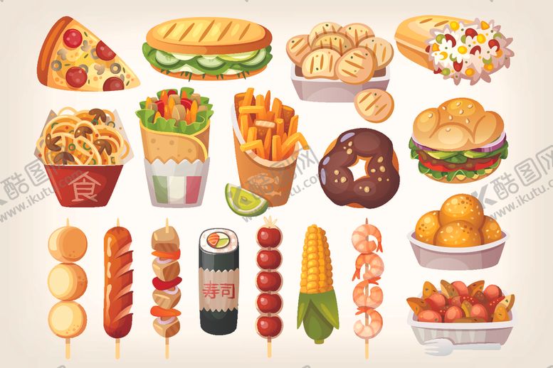 编号：37599309270809179268【酷图网】源文件下载-食物卡通图片