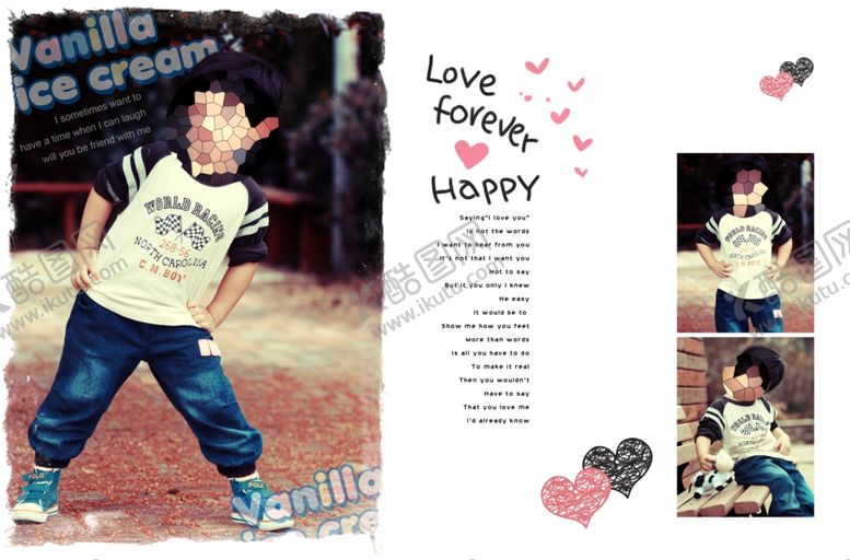 编号：31968607080156049884【酷图网】源文件下载-童年印象男孩男童影楼相册模板