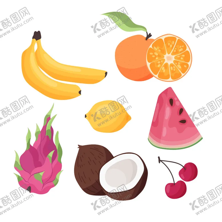 编号：89593301201742256031【酷图网】源文件下载-各种手绘水果