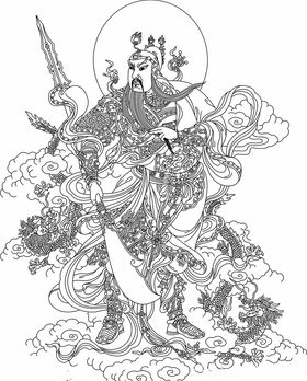 关公关羽关云长矢量线稿