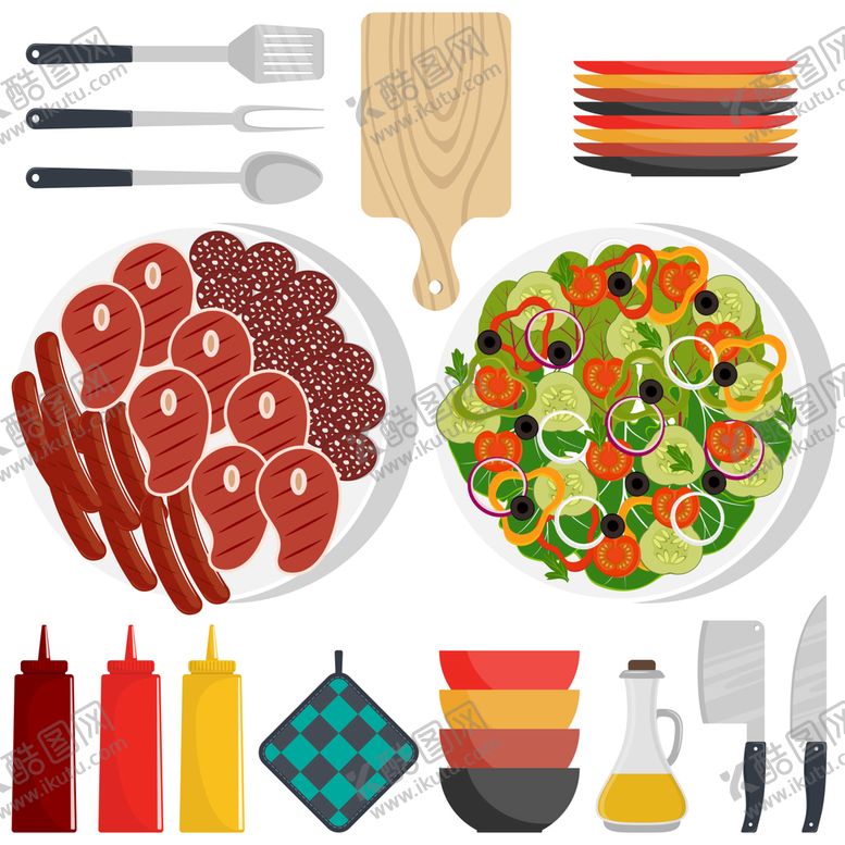 编号：60158409261454283581【酷图网】源文件下载-卡通烧烤素材插画