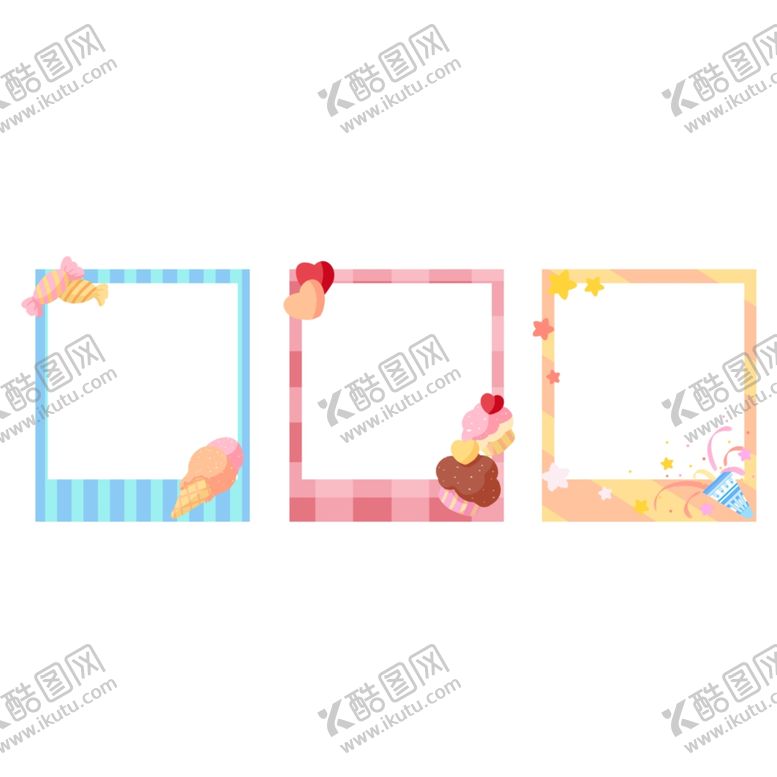 编号：42262702122058151502【酷图网】源文件下载-卡通甜食相框插画