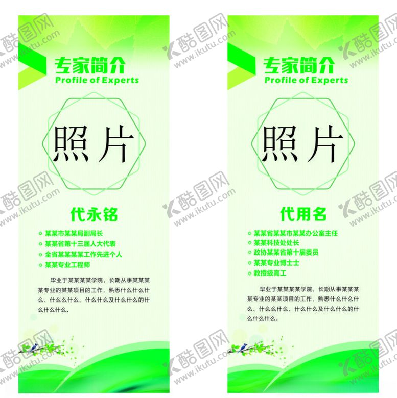 编号：64662205121130119147【酷图网】源文件下载-专家简介展架