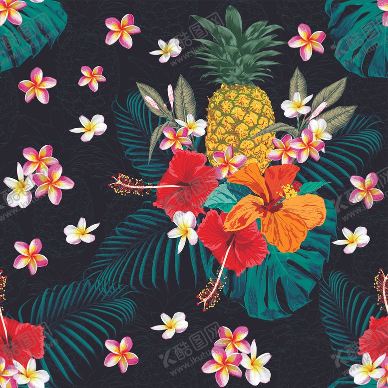 编号：29290509291648454122【酷图网】源文件下载-叶子花卉无缝图案