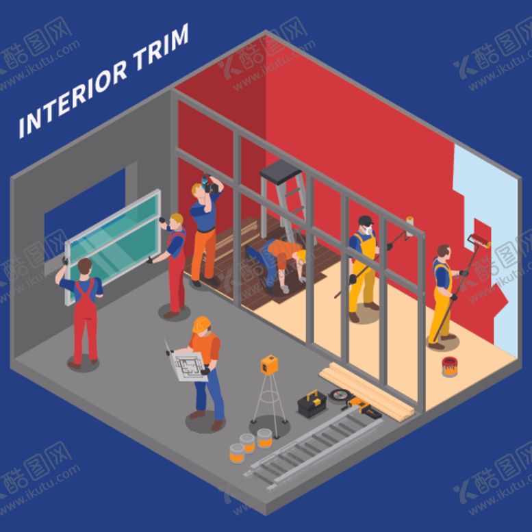 编号：71149409212120591592【酷图网】源文件下载-工人施工主题插画