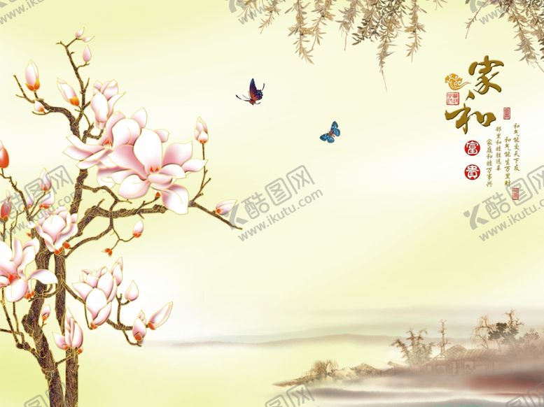 编号：15873309090913481821【酷图网】源文件下载-花鸟背景墙