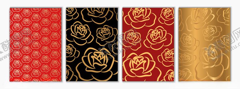 编号：53566604032236224668【酷图网】源文件下载-金色玫瑰图案