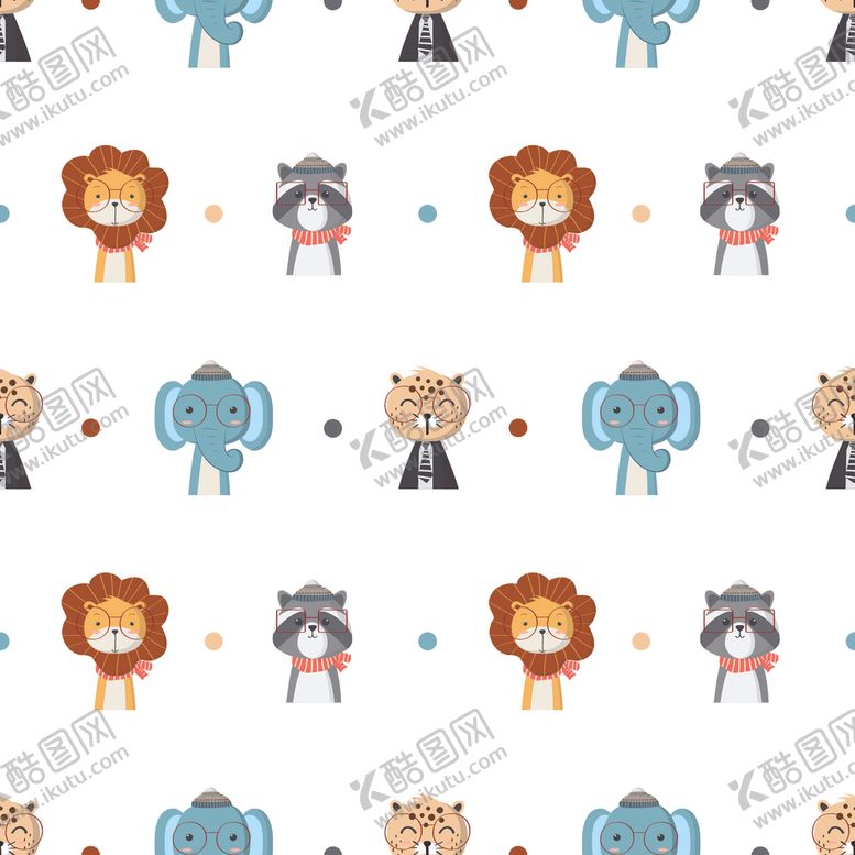 编号：75985810040658137624【酷图网】源文件下载-无缝花纹动物