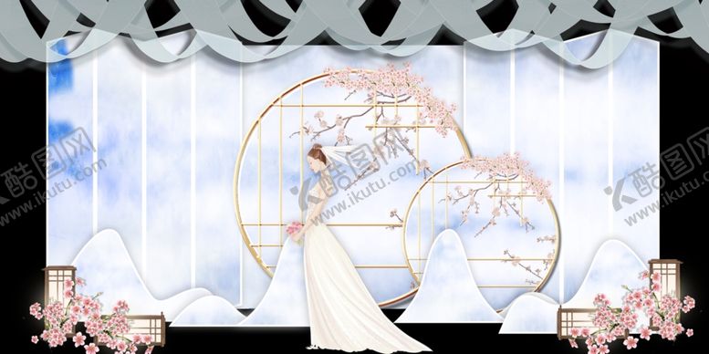 编号：72398110181530521566【酷图网】源文件下载-水墨新中国风婚礼设计背景