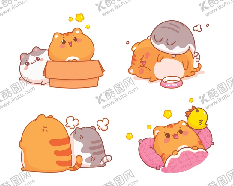 编号：47659903301040192193【酷图网】源文件下载-猫卡通动物